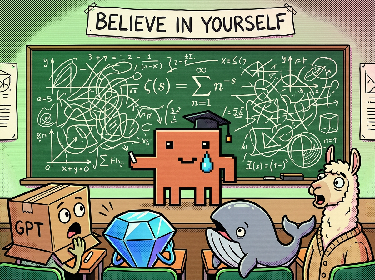 Claude solves math at chalkboard